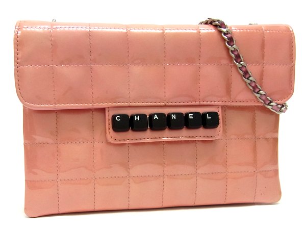 chanel Chanel Piano Bag Pink Rose Clair X Enamel Patent Silver Metal Chain Handbag Shoulder Clutch Cc Coco Mark A14556y01799