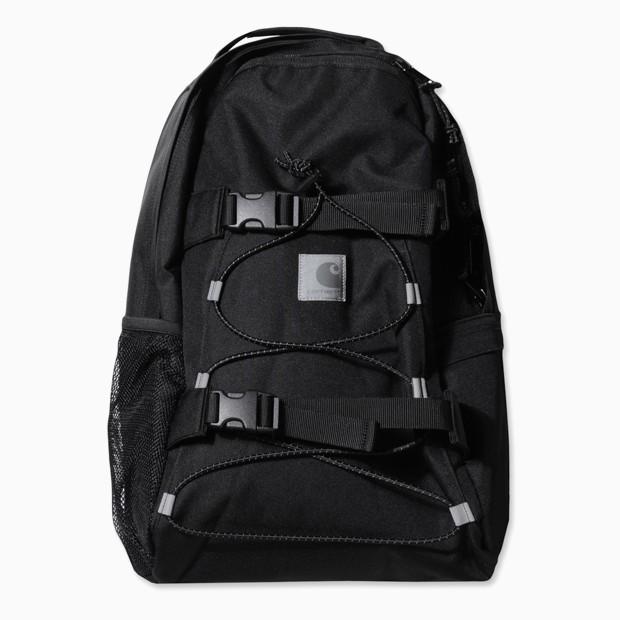 鉄道車両ハート形 ワークインプログレス CARHARTT WIP Reflective Kickflip Backpack リフレクティブキクプルリプ 背嚢 うしろ側容器に並べる 黒いこと 黒 男女兼用バッグ-バックパック・リュック