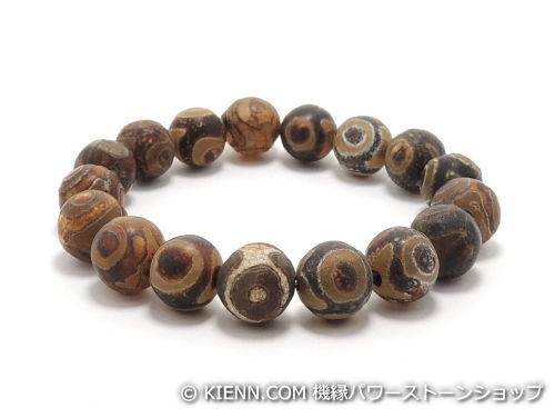 エスニックブレスレット・アジアンパワーストーン(メンズ) 西蔵天珠(火供養三眼)AAAA10粍 金運 ワンカラーブレス [大いさ選べる][日本製][貨物輸送無料] (11224)