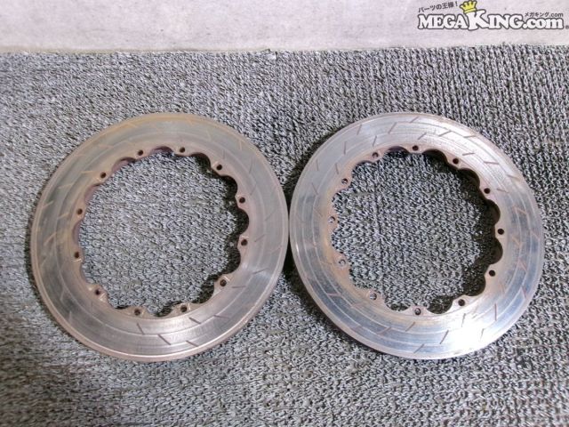 【中古】社外 スリット ブレーキ 2ピース ローター 378mm 2枚セット / T1-403