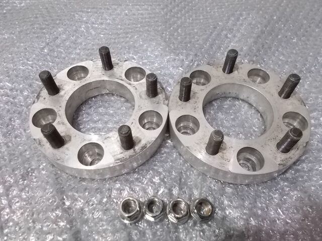 【中古】★激安!★社外 スペーサー ホイールスペーサー 25mm M12×P1.25 5穴 PCD114.3 左右 ナット4個のみ / 4KP10-1068
