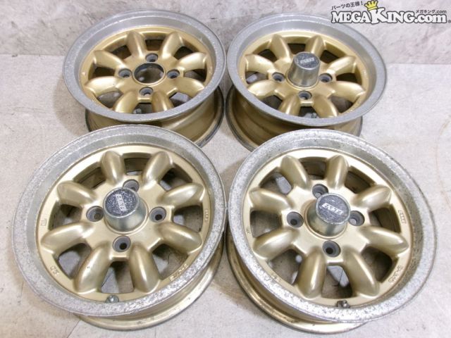 まー13インチ 5スポーク ホイールセット 8スポークタイプ 中古ホイール 4本 4.5J 13インチ PCD110 4穴 +
