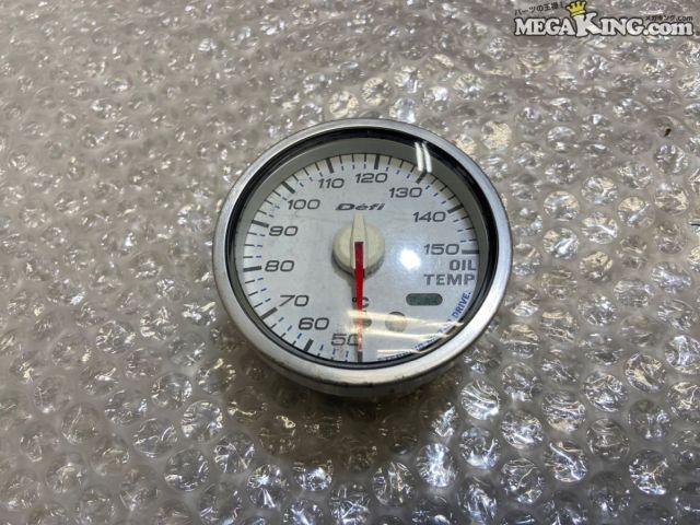 【中古】Defi デフィ 油温計 OIL TEMP 60φ 追加メーター ホワイト 点灯OK / 2T7-029｜メガキングドットコム