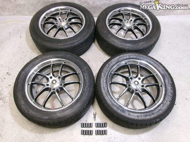 【中古】★送料無料★WORK ワーク マイスターS2R 17インチホイール 7J+48 8J+55 5穴 PCD114.3 4本 ナット 付 S2000 にて使用 / 4KT1-933