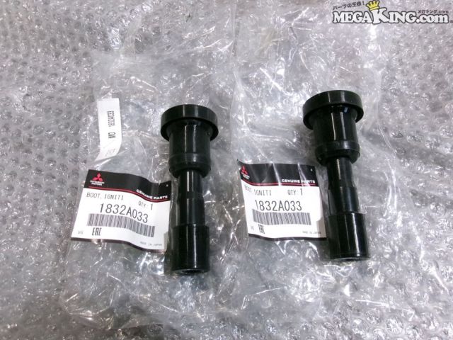 【中古】★未使用★CT9A ランサーエボリューション8 ランエボ8 純正 ノーマル イグニッションコイルブーツ 2本セット 1832A033 / S10-1743