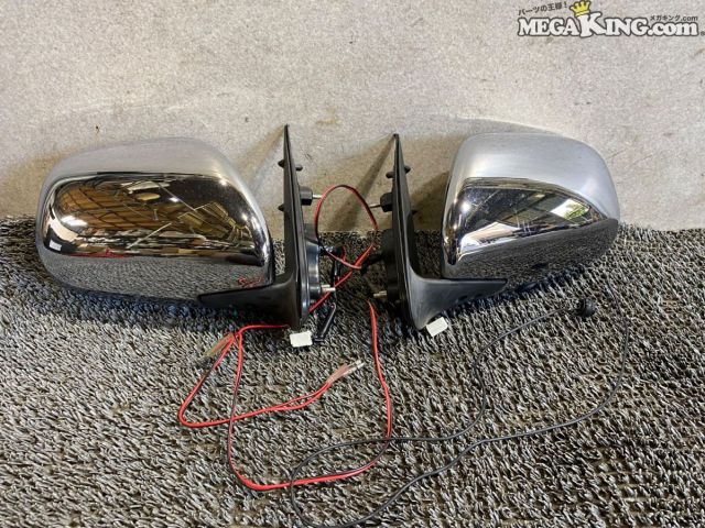 【中古】200系 ハイエース スーパーGL SGL 純正 ノーマル メッキ ドアミラー サイドミラー 5ピン 左右セット MURAKAMI 7376 / T7-582｜メガキングドットコム