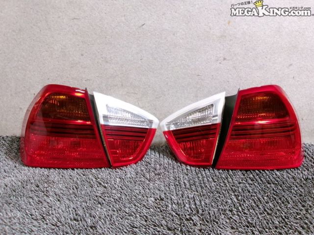 【中古】BMW E90 3シリーズ 320i セダン 前期 純正 ノーマル テールランプ レンズ 1台分 6937457 6937458 6937459 6937460 / S10-1874