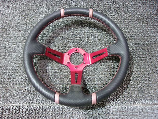 【中古】★激安!★社外 ステアリング ハンドル 35cm カーボン調 汎用 / 2R9-844 7,945円