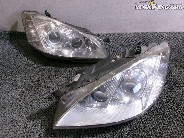 【中古】ベンツ W221 Sクラス 前期 純正 ノーマル HID キセノン ヘッドライト ランプ レンズ 左右セット A2218207961 / S1-261