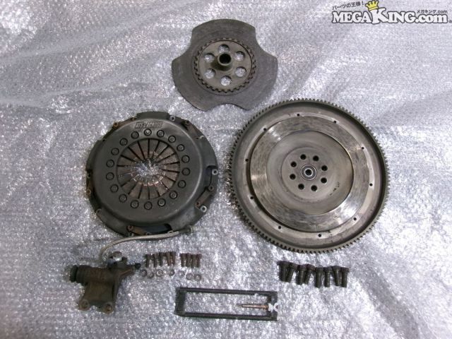 【中古】GC8 インプレッサ ATS シングル カーボン クラッチ プッシュ式 カバー ディスク フライホイール 作動変換 付 EJ20 / 2T2-115|メガキングドットコム