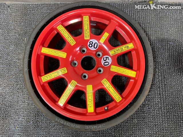 【中古】PORSCHE ポルシェ 958 カイエン 純正 18インチホイール スペアタイヤ 6.5B +28 5穴 PCD130 195/75R18 2018年製 1本 7P0601027 / 2T6-2394｜メガキングドットコム