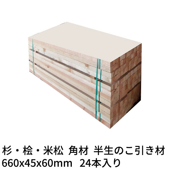 枕木 輪木 660×45×60mm 24本 半乾燥 のこ引き材 杉・桧・米松 1本353円 Δ 木材 角材 まくら木 りん木 バタ角 ダンネージ 資材 花壇 車止め Δ