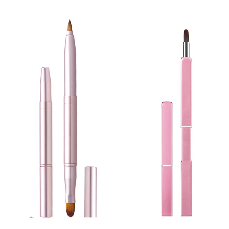 楽天市場 送料無料 リップブラシ メイクブラシ 携帯用 キャップ付き スライド式 プッシュ式 口紅 リップ 2way 化粧筆 平型 リップ アイシャドウブラシリップブラシ メイクアップブラシ コンパクト おしゃれ 可愛い 柔らかい毛 キイマーケット