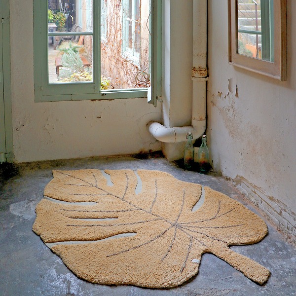 『洗えるラグ』 LorenacanalsロレーナカナルズWashable rug Monstera Honeyラグ洗えるラグ 子ども部屋 インテリア インテリア雑貨 リビング おしゃれ｜キイロイキ