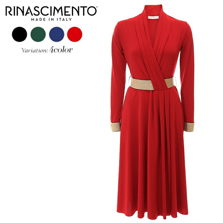 楽天市場 Rinascimento リナシメント レディース ゴールドゴムベルト 裾カットオフ カシュクール風 膝下丈 長袖ワンピース サイズxs L 4カラー Rin L T A8 226 メーカー希望小売価格26 400円 Brand Outlet キイロヤドゥーエ