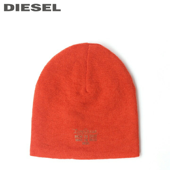 ●DIESEL KID ディーゼルキッズ●メタル箔プリント ウール 子ども服 女の子 男の子 ユニセックス ニットキャップ 帽子【FIONAK】【サイズII】【バーミリオンレッド】dik-l-a-a8-607 《メーカー希望小売価格6,490円》