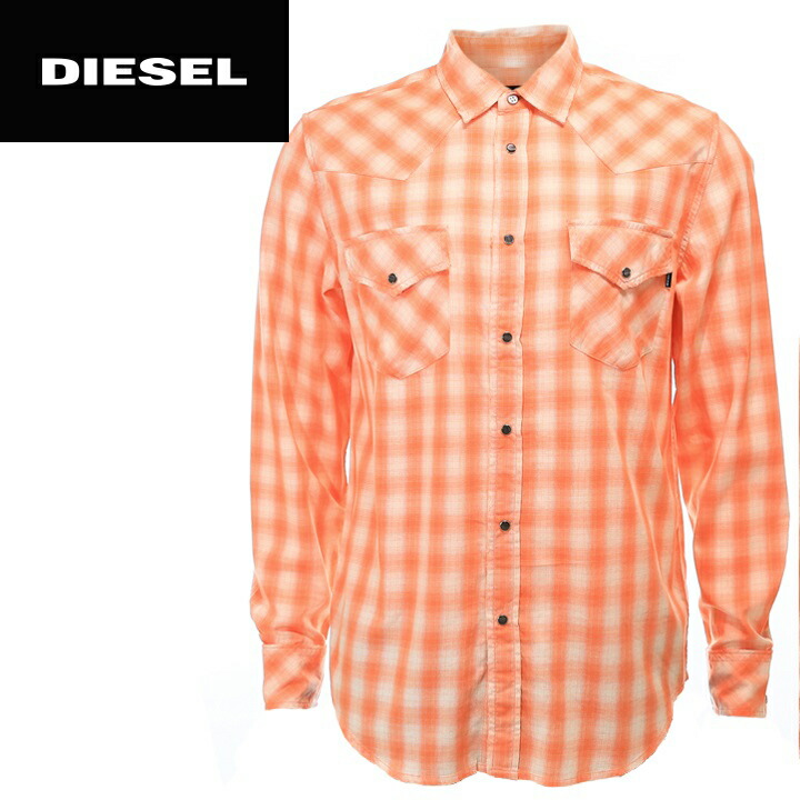 最適な材料 楽天市場 Diesel ディーゼル メンズ ヴィンテージダメージ加工 チェック柄 薄手 ウエスタンシャツ 長袖シャツ S East Short サイズxs Xl オレンジ Die M T B4 102 メーカー希望小売価格16 280円 Brand Outlet キイロヤドゥーエ 時間