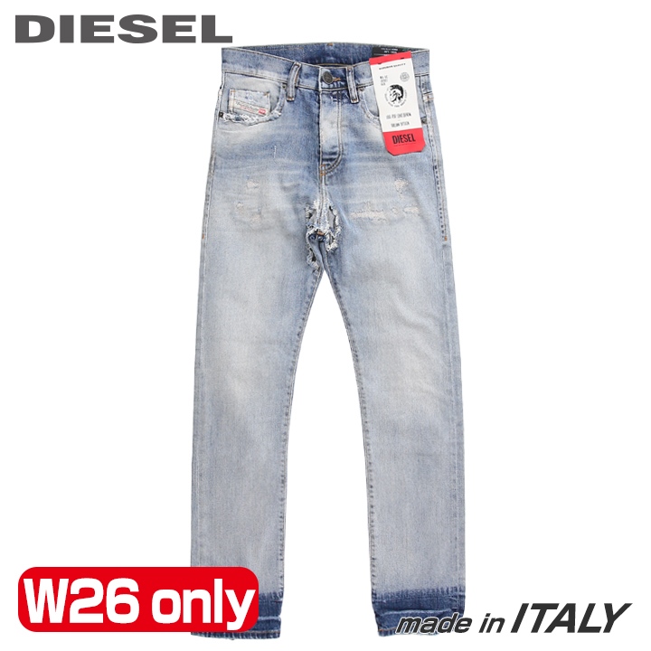 DIESEL / ディーゼル ダメージ加工ストレートデニムパンツ W32 未使用 ディーゼル DIESEL THAVER スリム ストレート デニム パンツ