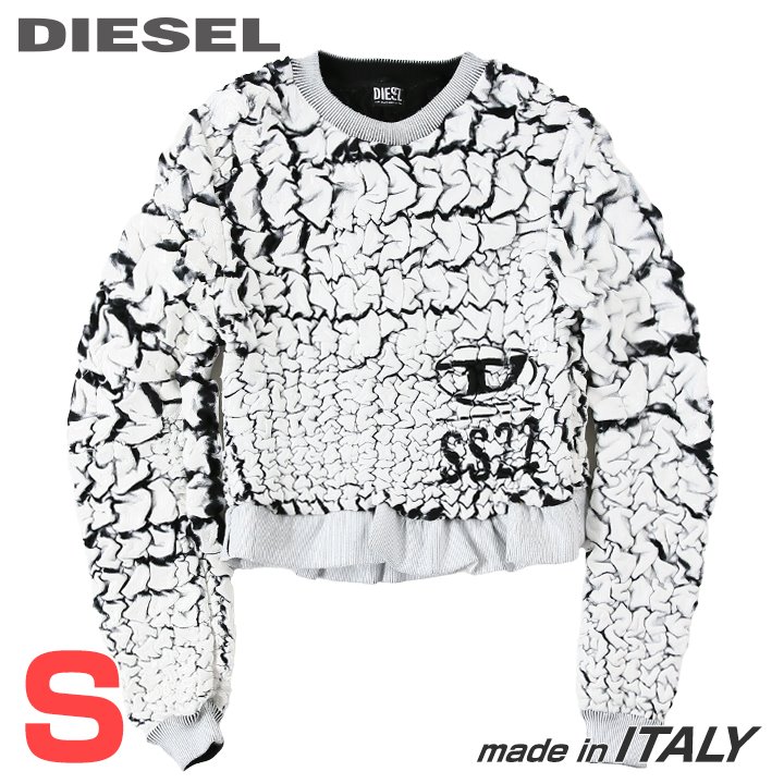 ★DIESEL ディーゼル レディース★オーバルDロゴタイプ か細い填まる ティーシャツ トレーナー 調教師【F-SWEAT-SMOKLE-1】【大きさS】【白いこと】die-l-t-f4-67c 《製造業者願望すること受け売り通貨価値127,600円》