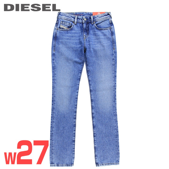 ★DIESEL ディーゼル レディース★ウォッシュ加工 スリム ストレート ジーンズ デニム パンツ【2002】【W27L32】【インディゴブルー】die-l-p-f8-63e 《メーカー希望小売価格31,900円》