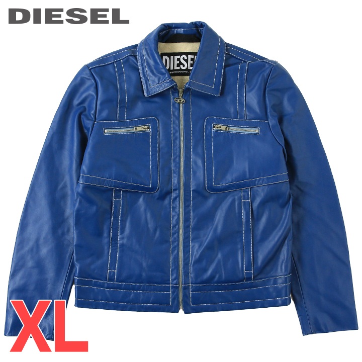 ヴィンテージ⭐️DIESEL ディーゼル ラムレザー ジャケット ボタン シングル DIESEL ディーゼル レザーシャツジャケット メンズ 牛革 本革