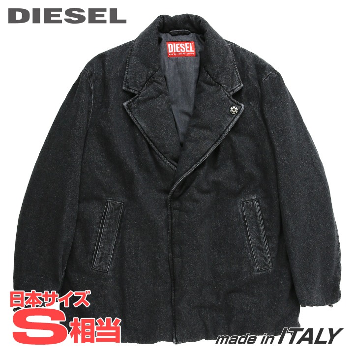 ■DIESEL ディーゼル メンズ■ヴィンテージウォッシュ産業 ブラックデニムパッデッドジャケット【D-BLAZ-L】【大きさXS】【1大きさ程大きめの大きさ感】【黒いこと】die-m-o-f8-44k 《製造業者願望すること受け売り通貨価値198,000円》