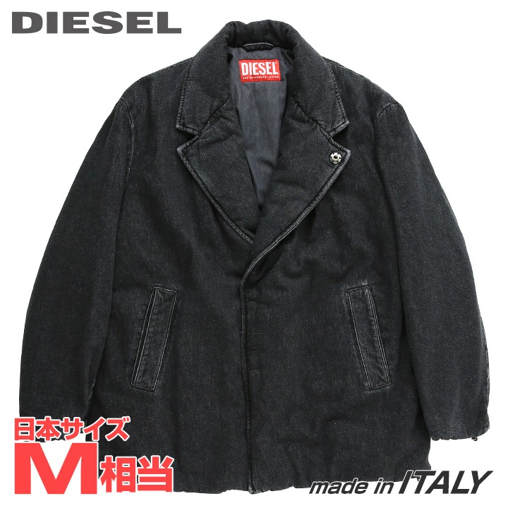 ■DIESEL ディーゼル メンズ■ヴィンテージウォッシュ産業 ブラックデニムパッデッドジャケット【D-BLAZ-L】【大きさS】【1大きさ程大きめの大きさ感】【黒いこと】die-m-o-f8-44m 《製造業者願望すること受け売り通貨価値198,000円》