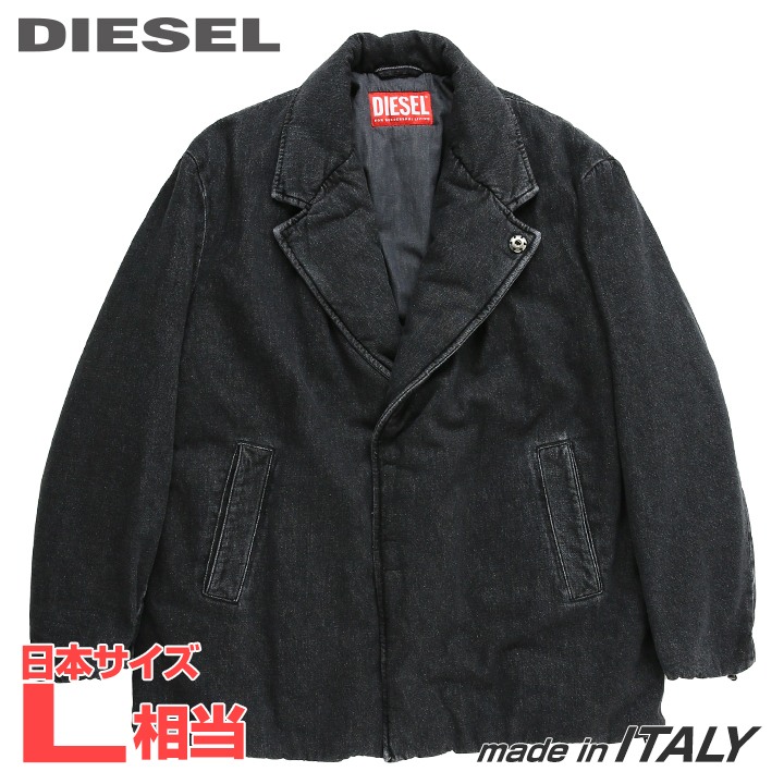 ■DIESEL ディーゼル メンズ■ヴィンテージウォッシュ産業 ブラックデニムパッデッドジャケット【D-BLAZ-L】【大きさM】【1大きさ程大きめの大きさ感】【黒いこと】die-m-o-f8-44n 《製造業者願望すること受け売り通貨価値198,000円》