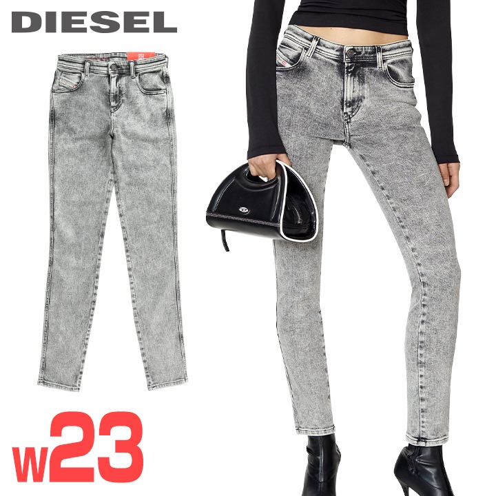 ★DIESEL ディーゼル レディース★ヴィンテージウォッシュ加工 ストレッチ スキニー ジーンズ デニム パンツ【2015-BABHILA】【W23L32】【グレー】die-l-p-f8-62f 《メーカー希望小売価格40,700円》