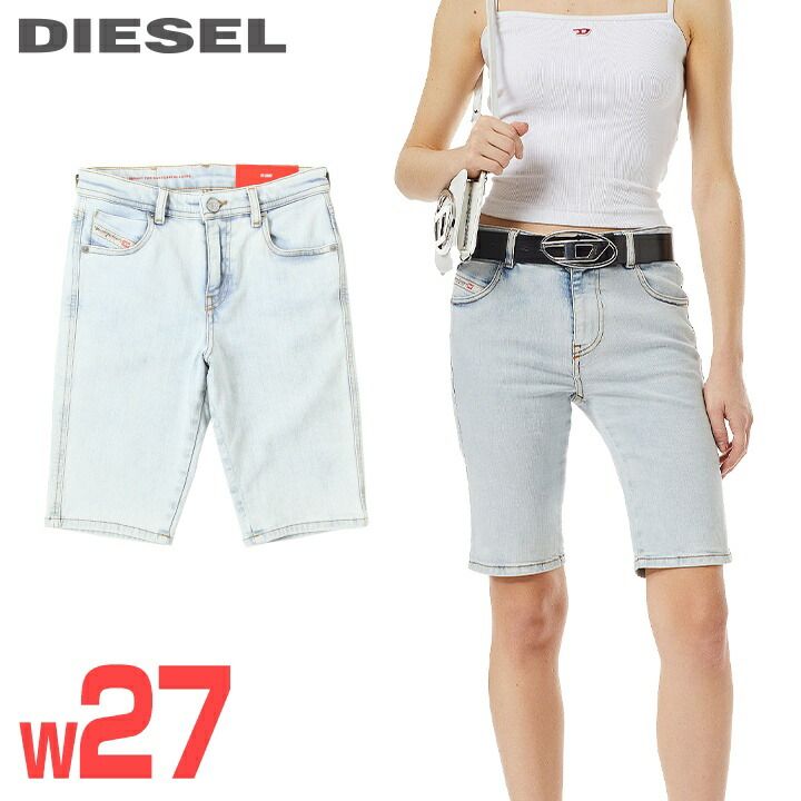 ★DIESEL ディーゼル レディース★ヴィンテージウォッシュ製作 か細い相応う 伸ばすこと デニム デニムショートパンツ 二分の一ズボン下【DE-GINNY】【W27】【ライトインディゴブルー】die-l-p-f8-6cf 《製造業者願望すること受け売り必要経費27,500円》