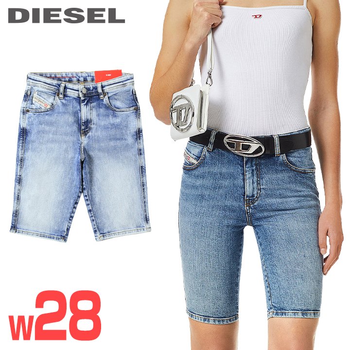 ★DIESEL ディーゼル レディース★ヴィンテージウォッシュ製作 か細い相応う 伸ばすこと デニム デニムショートパンツ 二分の一ズボン下【DE-GINNY】【W28】【インディゴブルー】die-l-p-f8-6糎 《製造業者願望すること受け売り必要経費27,500円》