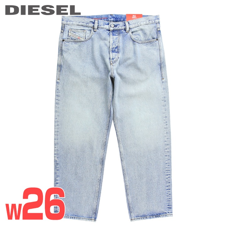 ■DIESEL ディーゼル メンズ■ヴィンテージウォッシュ加工 ルーズフィット ストレート ジーンズ デニム パンツ【2010】【W26L30】【ライトインディゴブルー】die-m-p-f8-4c0 《メーカー希望小売価格46,200円》
