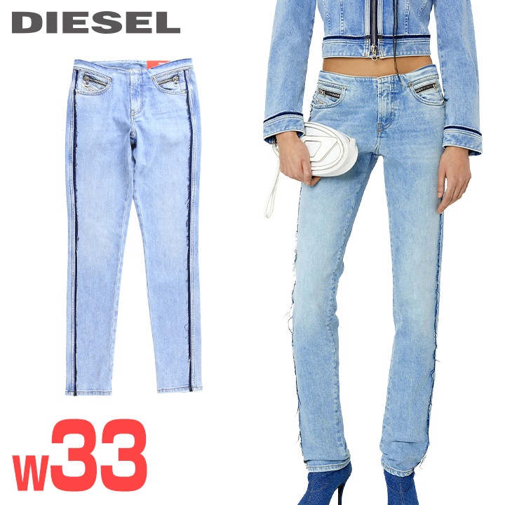 ★DIESEL ディーゼル レディース★カットオフウォッシュ産業 伸ばすこと スキニーフィット デニム ジーンズ ズボン下【D-TAIL-RE】【W33L32】【ライトインディゴブルー】die-l-p-g4-44h 《製造業者願望すること受け売り通貨価値63,800円》