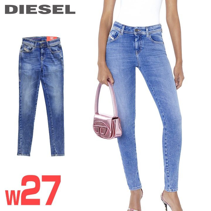 ★DIESEL ディーゼル レディース★ヴィンテージウォッシュ製作 伸ばすこと スーパースキニー デニム ジーンズ ズボン下【2017-SLANDY】【W27L32】【インディゴブルー】die-l-p-g4-438 《製造業者願望すること受け売り必要経費35,200円》