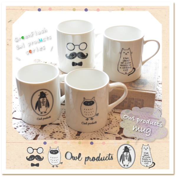 楽天市場 Owl Products マグカップ Greenflash Owlproducts キッチン 食器 マグ カップ コップ シンプル 陶器 かわいい フクロウ ネコ ヒゲ ペンギン アニマル メール便不可 神戸岡本ｋｉｉｔｏｓ