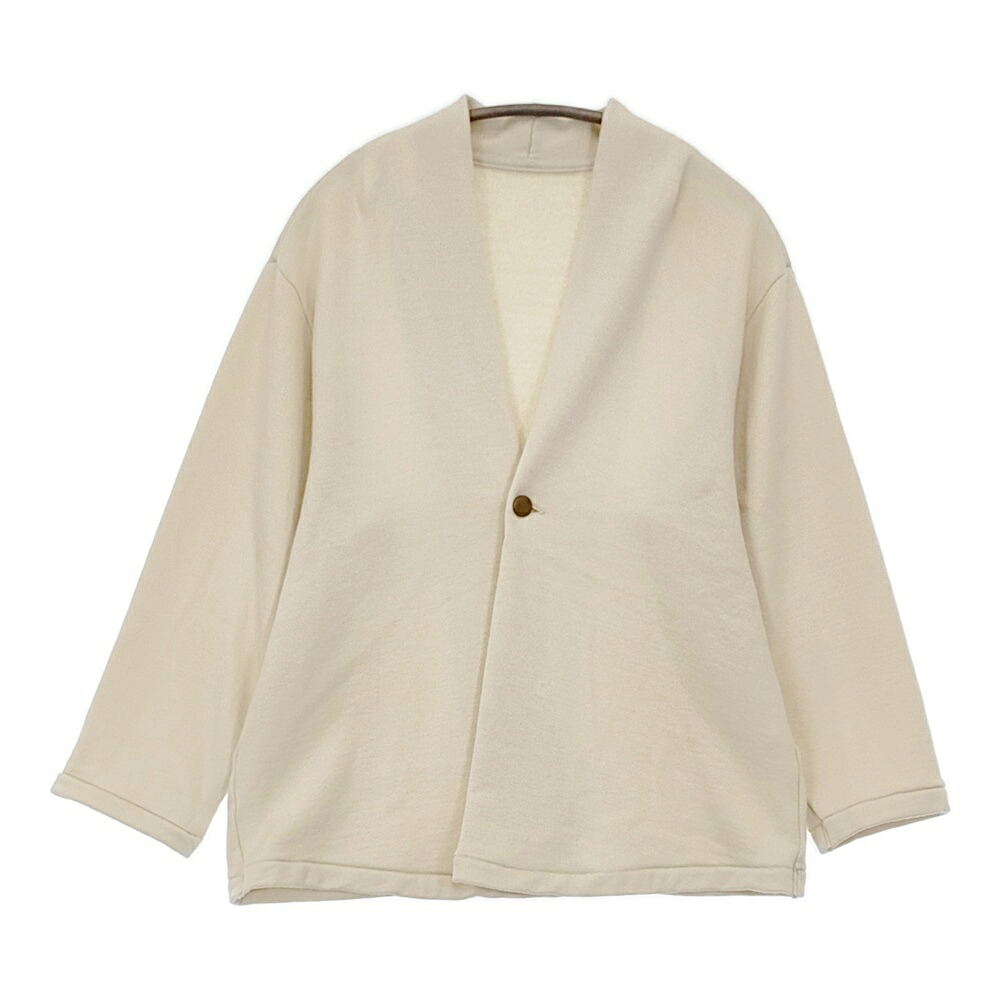 MITTAN スーパー120\'s ウール裏毛カーディガン 定価30800円 T-31 白茶 サイズ1 25AW ベージュ レディース ミタン/ミッタン【中古】6-0219T｜ブランド古着のkiitti
