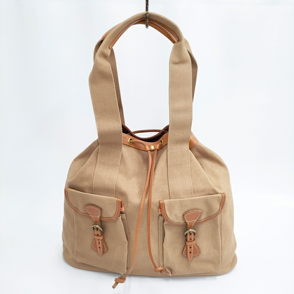 MARINE DAY 新品 HUNTER 定価29700円 巾着 トートバッグ ベージュ レディース マリンデイ【中古】5-0813G