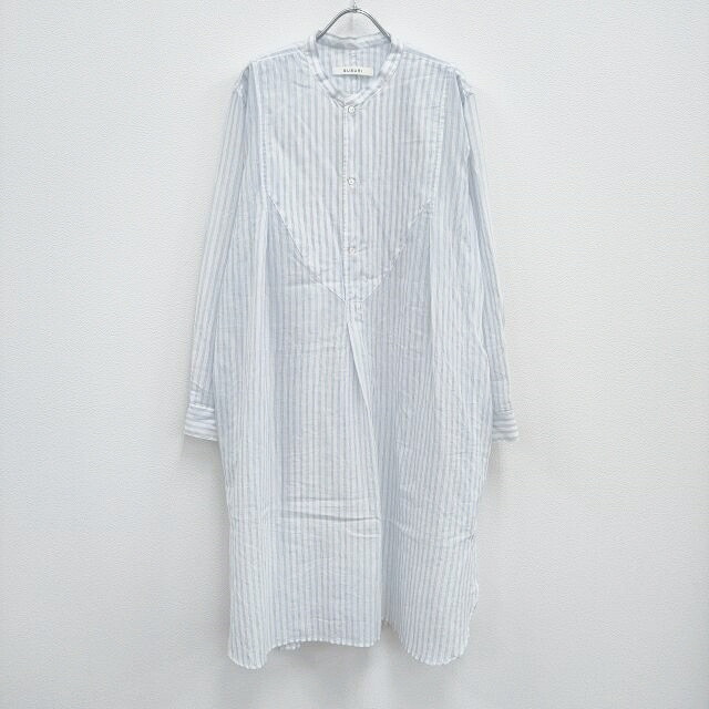 susuri マイマーロングシャツ 23-307 定価42900円 サイズ4 長袖シャツ 23SS ホワイト ライトブルー レディース ススリ【中古】3-0801M｜ブランド古着のkiitti