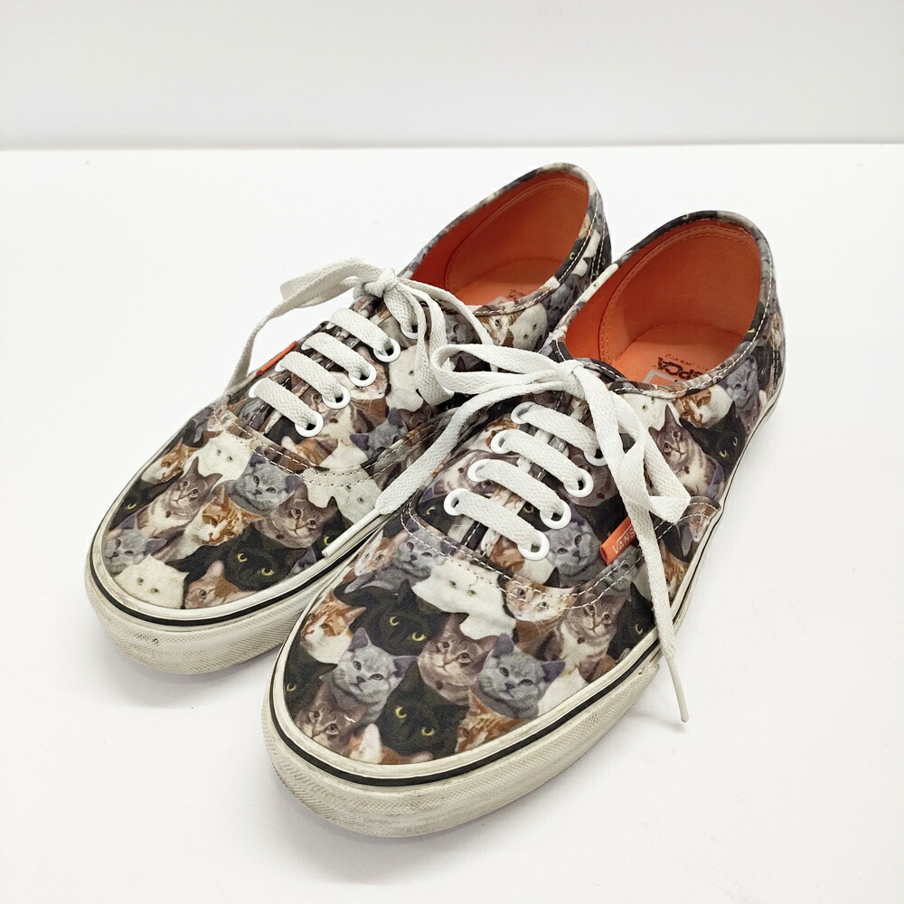 VANS オーセンティック 猫柄 ASPCA CATS サイズUS8.5 スニーカー ホワイト 多色 メンズ バンズ【中古】5-0109G画像