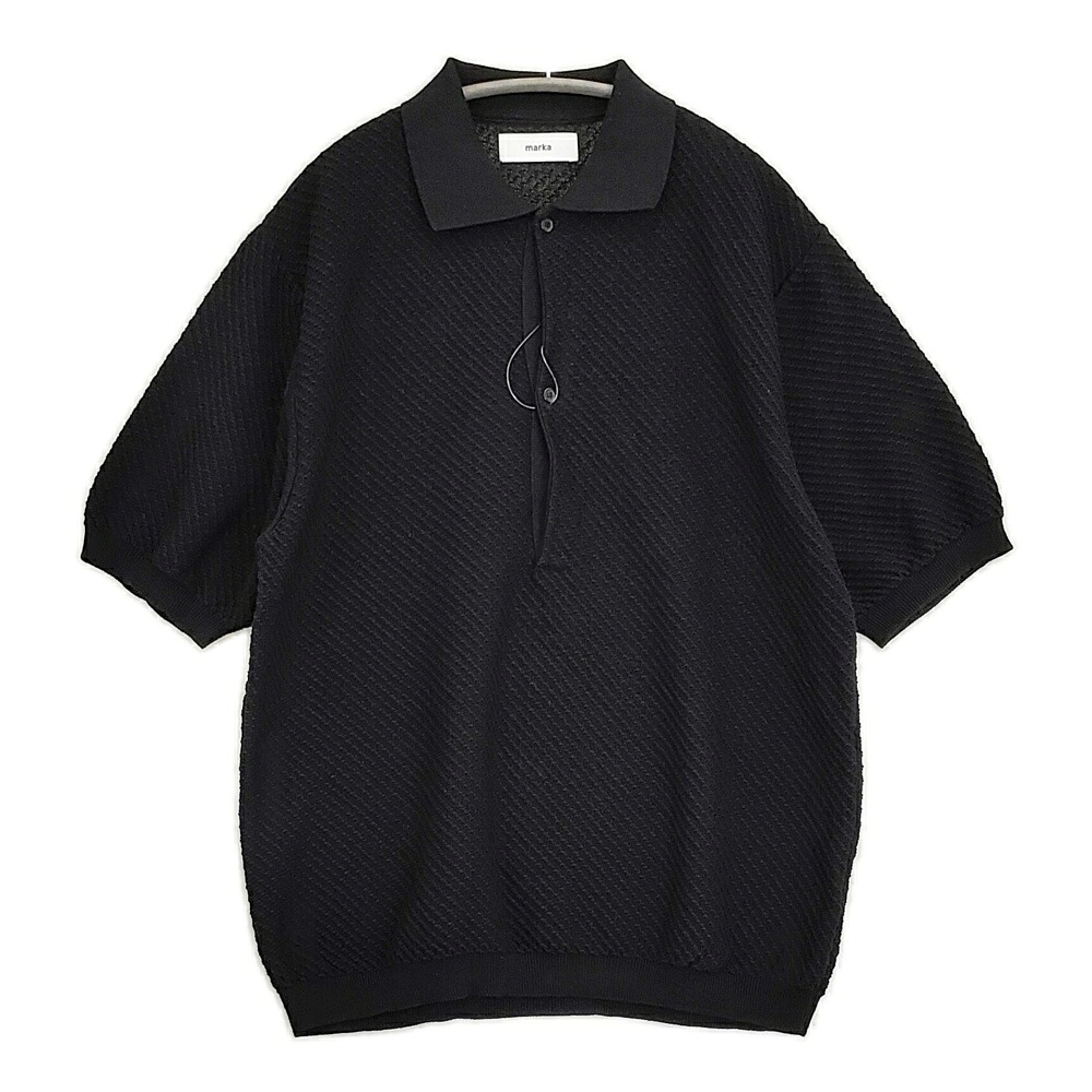 marka ORGANIC COTTON TWIST YARN SKIPPER KNIT 大きさ2 通貨価値35200円 M25B06SW01B 編み物 スポーツシャツ 25SS 黒いこと メンズ 目じるし【中古】6-0512S