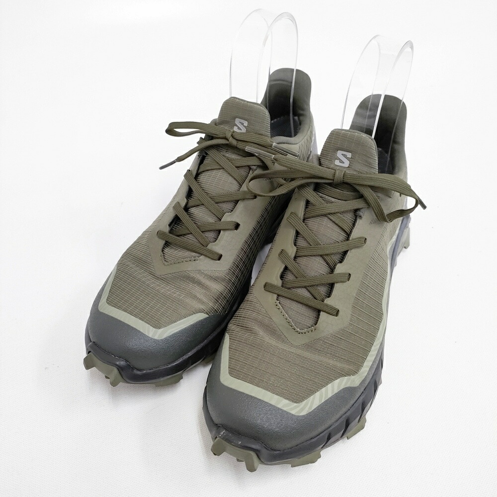 salomon ALPHACROSS 5 GORE-TEX 26糎 スニーカー カーキ メンズ サロモン【中古】5-1202G