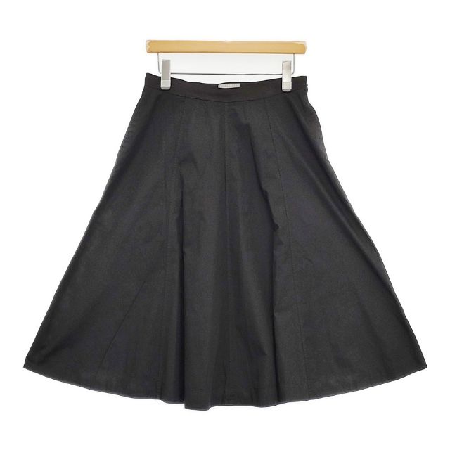 MARGARET HOWELL 578-3132001 WASHED COTTON SATIN ウォッシュドコットンサテン ロングスカート 23SS ブラック レディース マーガレットハウエル【中古】6-0301M