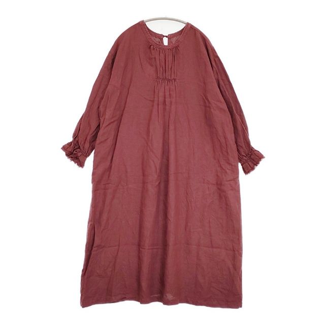 nest Robe リネン2wayバルーンスリーブワンピース 生産品染め 01184-1161 衣装 ぶどう酒赤いこと レディース ネスト衣装【中古】6-0521M