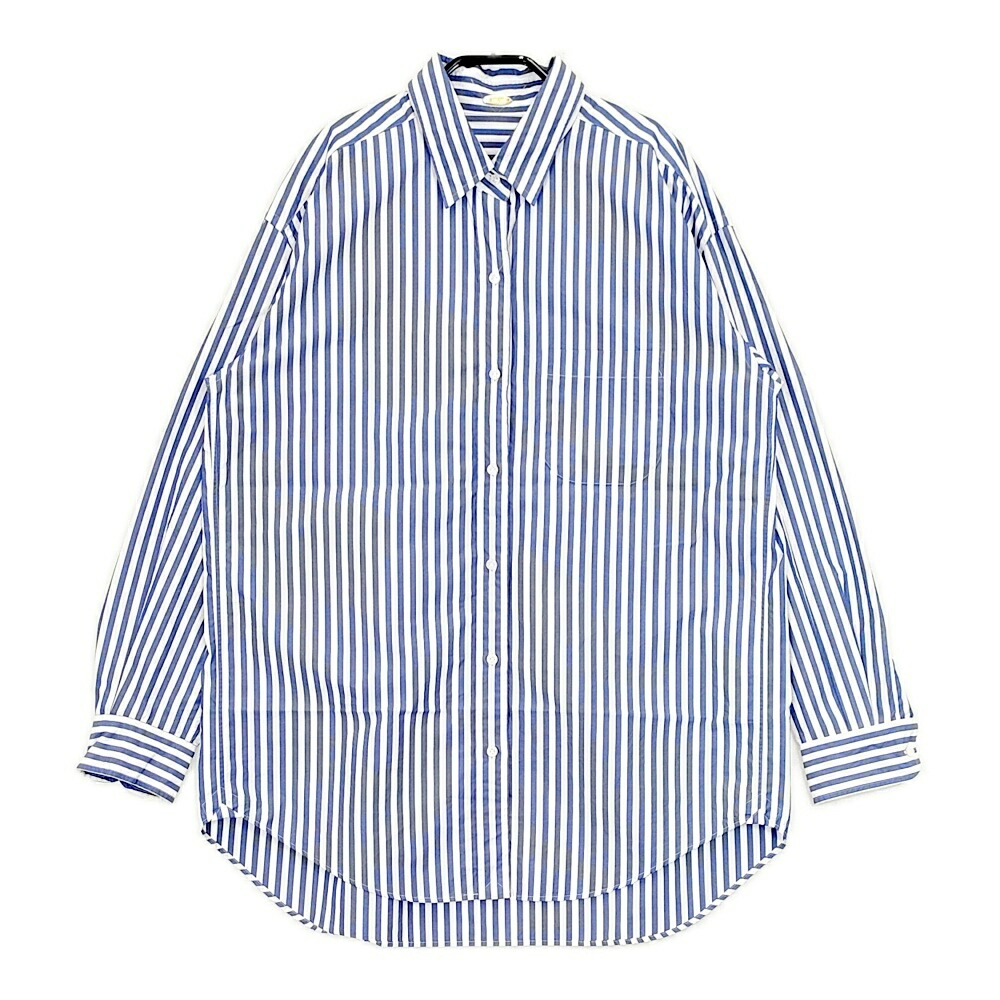 A16591 美品 ミューズ ドゥーズィエムクラス コットンシャツ 長袖 ブルー 美品ミューズ ドゥーズィエム コットンシャツ ブルー襟ワイヤー