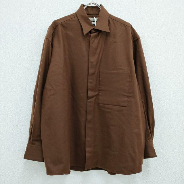 YOKE 新品 COVERED OVERSIZE SHIRT 定価37400円 オーバーサイズシャツ 長袖シャツ 22AW ブラウン メンズ ヨーク【中古】3-1005T