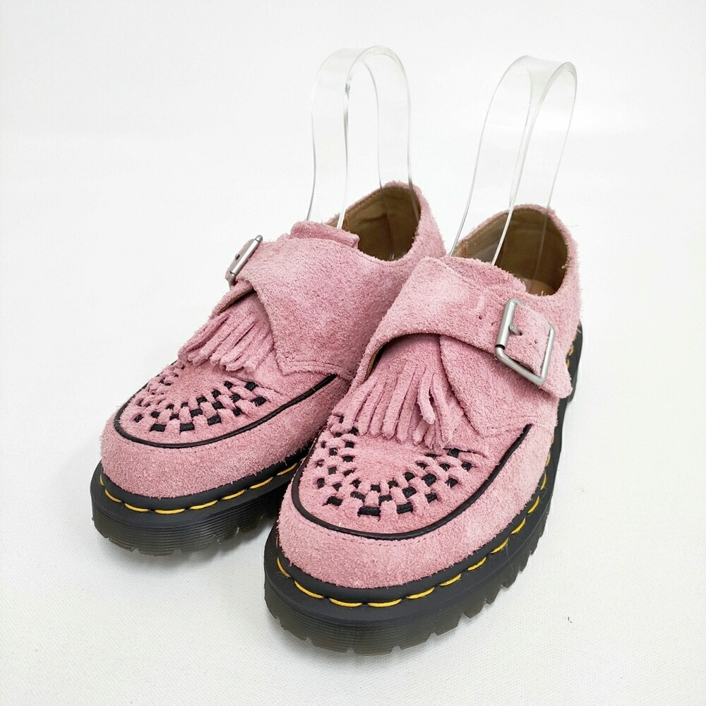Dr.Martens RAMSEY キルト 通貨価値31900円 モンクストラップ シューズ UK6 なめし革 革 スウェード スエードクロス 31501446 シューズ・靴 さくら色 レディース お医者さんマーチン【中古】6-0423G