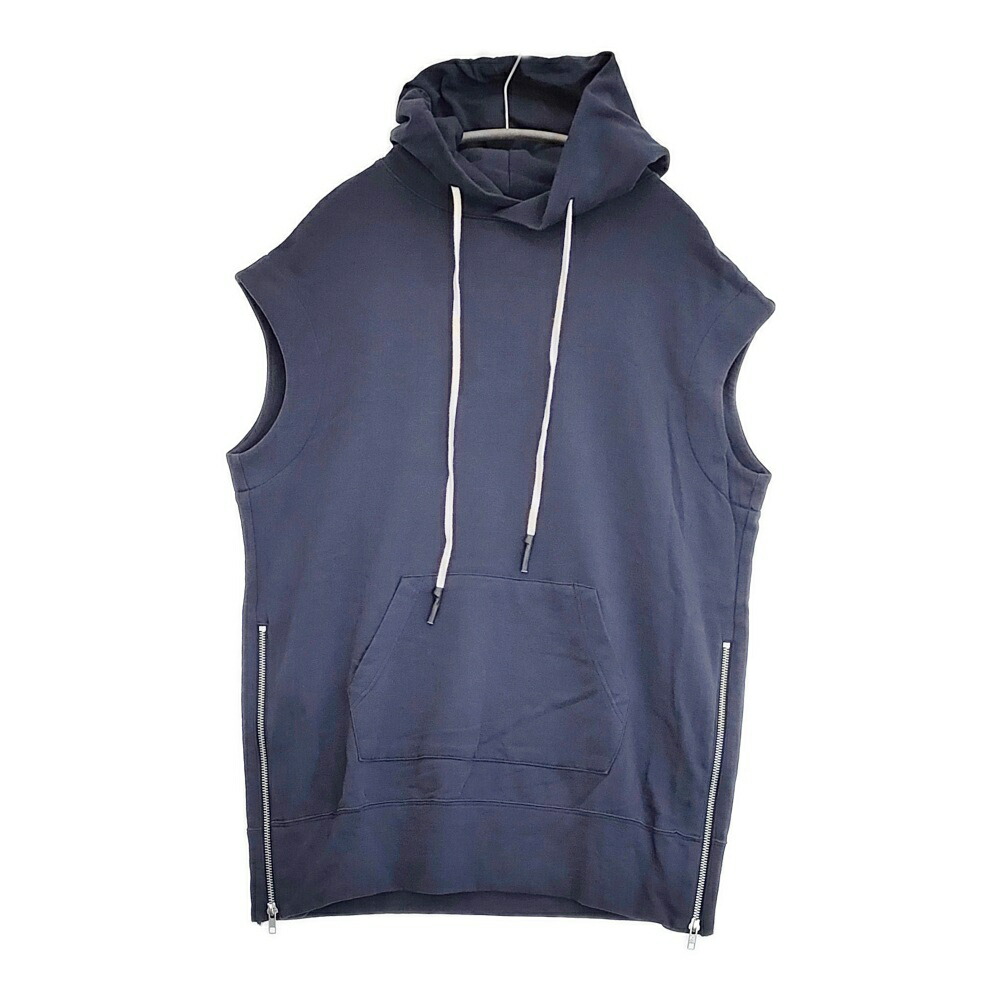 REGULATION Yohji Yamamoto GAUZE FLEECY LINING R-HOODIE SWEAT パーカー 22SS ネイビー レディース レギュレーションヨウジヤマモト【中古】6-0317M