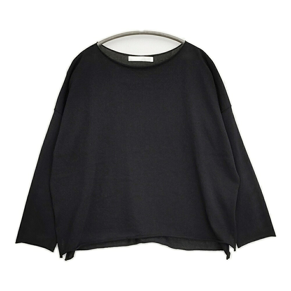 evam eva cotton pullover コットンプルオーバー 定価26400円 E261K095 サイズM ニット 26SS ブラック レディース エヴァムエヴァ【中古】6-0320M