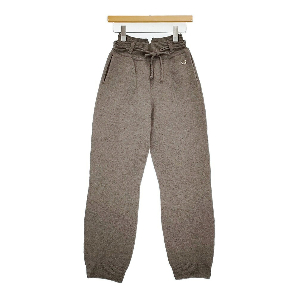 unfil 未当て嵌める品 ラムズウール ベルテッドニットパンツ 通貨価値28600円 WVFL-UW119 25AW 赤銅色 うす暗いモカ レディース アンフィル【中古】6-0401T