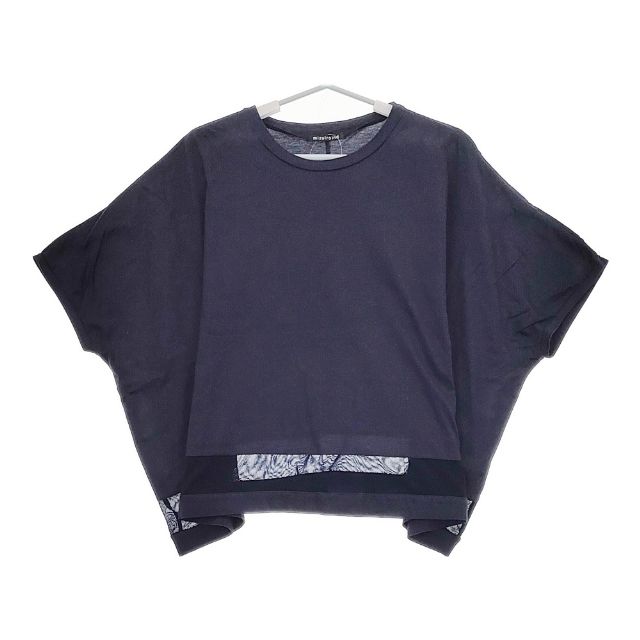 mizuiro-ind ワイド 裾チュール 半袖Ｔシャツ カットソー ネイビー レディース ミズイロインド【中古】5-0507S